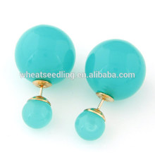 new fashion jewelry round shaped double sided latest artificial earrings